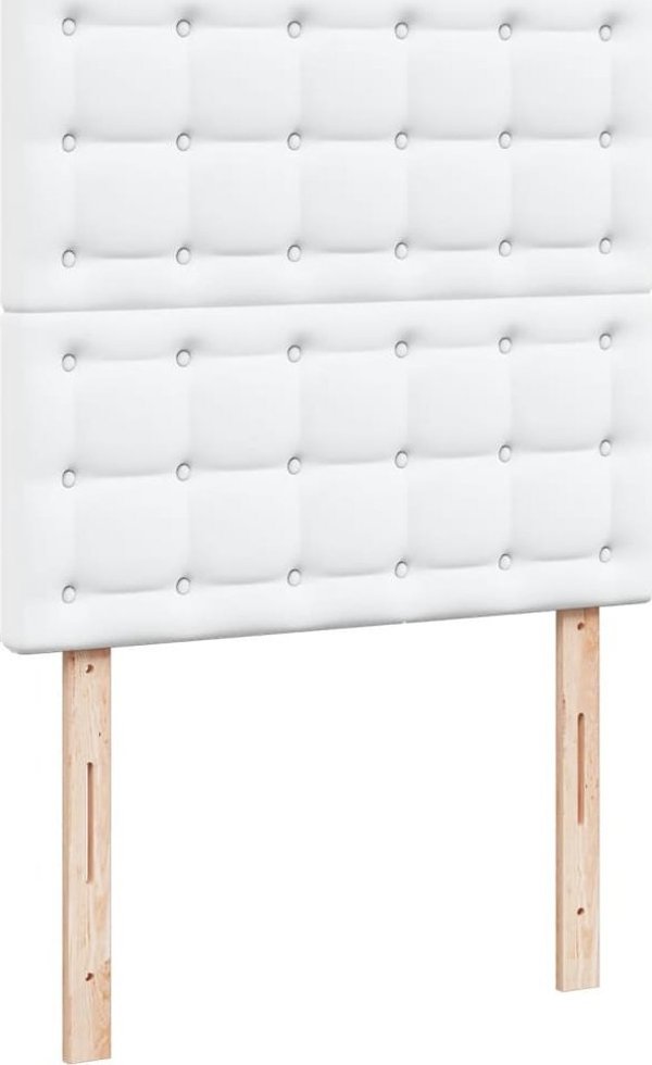 vidaXL Lozko kontynentalne z materacem biale ekoskora 80x200 cm