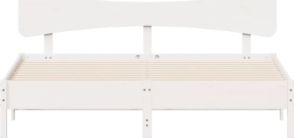 vidaXL Κορνίζα κρεβατιού χωρίς στρώμα, λευκή, 180x200 cm, μασίφ πεύκο