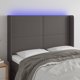 vidaXL Zaglowek do lotka z LED, szary, 147x16x118/128cm, sztuczna skora