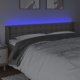 vidaXL Κεφαλάρι κρεβατιού με LED, γκρι, 203x16x78/88 cm, δερματίνη