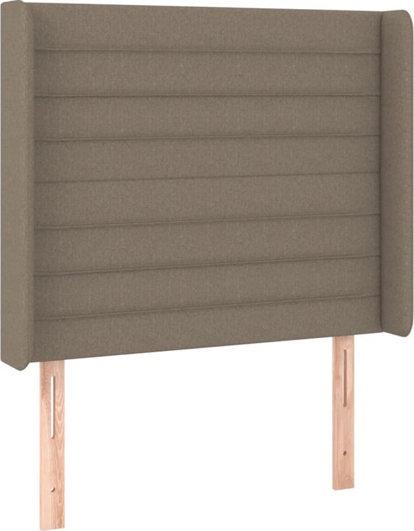 vidaXL Zaglowek do lozka z LED, taupe, 93x16x118/128 cm, tkanina