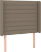 vidaXL Zaglowek do lozka z LED, taupe, 93x16x118/128 cm, tkanina