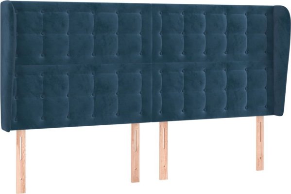 vidaXL Προσκέφαλος ουζάκ, σκούρο μπλε, 183x23x118/128 cm, βελούδο