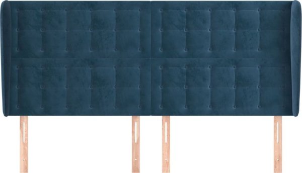 vidaXL Προσκέφαλος ουζάκ, σκούρο μπλε, 183x23x118/128 cm, βελούδο