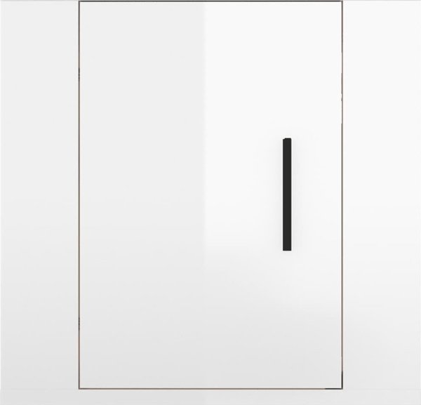 vidaXL Κρεμαστή ντουλάπα TV, γυαλιστερή λευκή, 40x34.5x40 εκ.
