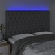 vidaXL Φωτιζόμενο κεφαλάρι κρεβατιού με LED σκούρο γκρι 144x7x118/128 cm, ύφασμα