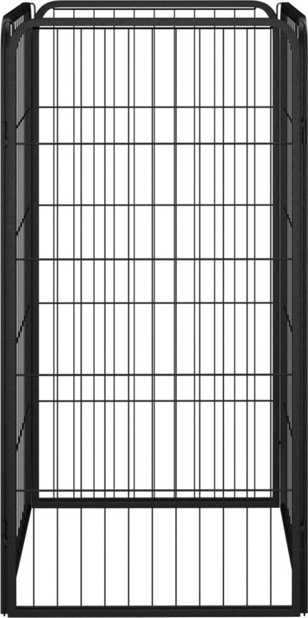 vidaXL vidaXL Kojec dla psa, 4 panele, czarny, 50x100 cm, stalowy