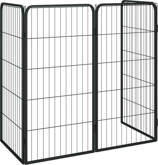 vidaXL vidaXL Kojec dla psa, 4 panele, czarny, 50x100 cm, stalowy