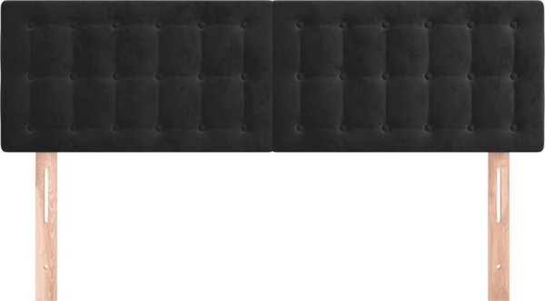 vidaXL Κεφαλάρια κρεβατιού, 2 τεμάχια, μαύρα, 72x5x78/88 cm, βελούδο