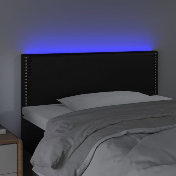 vidaXL Κεφαλάρι κρεβατιού με LED, μαύρο, 80x5x78/88 cm, τεχνητό δέρμα