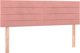 vidaXL Κεφαλάρι για κρεβάτι με LED, ροζ, 144x5x78/88 cm, βελούδο