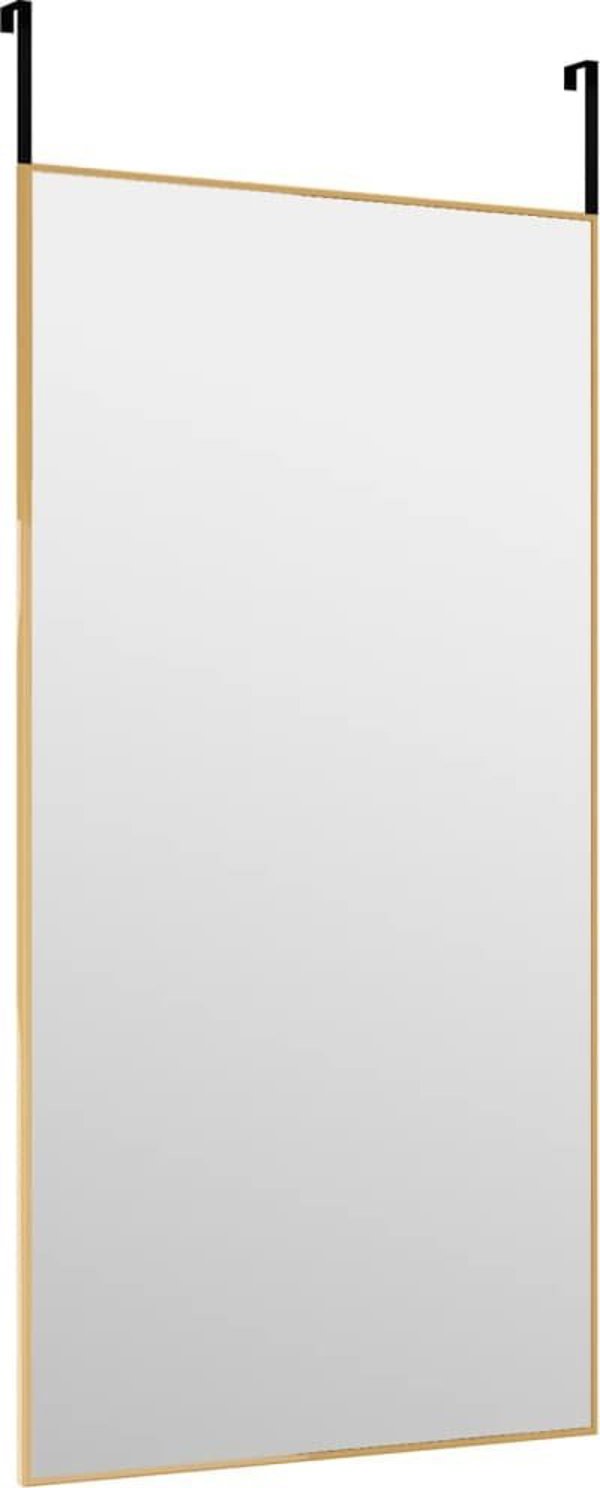 vidaXL Καθρέφτης πόρτας, χρυσός, 40x80 εκ., γυαλί και αλουμίνιο