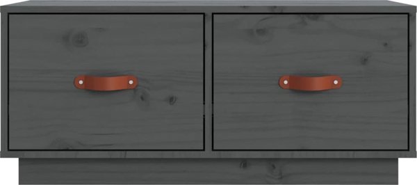 vidaXL Szafka pod TV, szara, 80x34x35 cm, lite drewno sosnowe