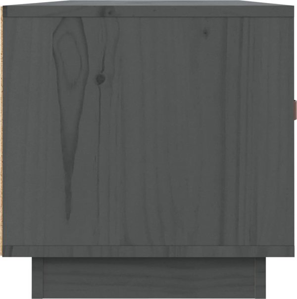 vidaXL Szafka pod TV, szara, 80x34x35 cm, lite drewno sosnowe