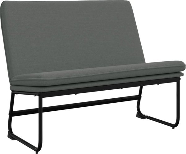 vidaXL πάγκος σκούρο γκρι, 100x75x76 cm, με υφασμάτινη επένδυση