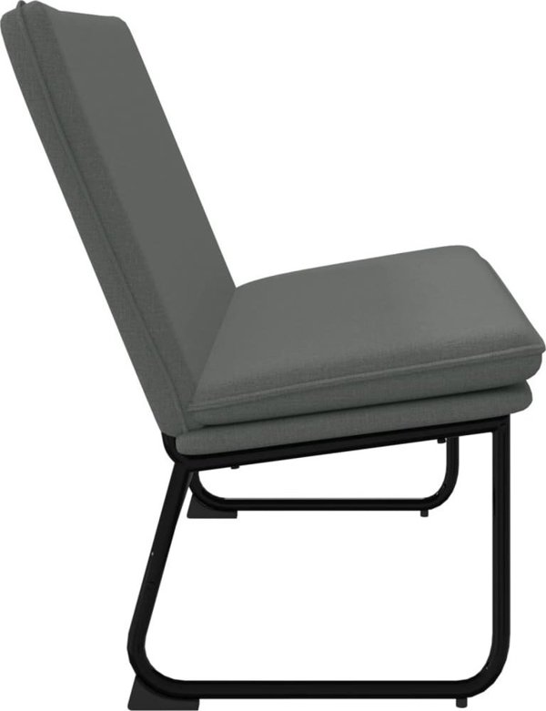 vidaXL πάγκος σκούρο γκρι, 100x75x76 cm, με υφασμάτινη επένδυση