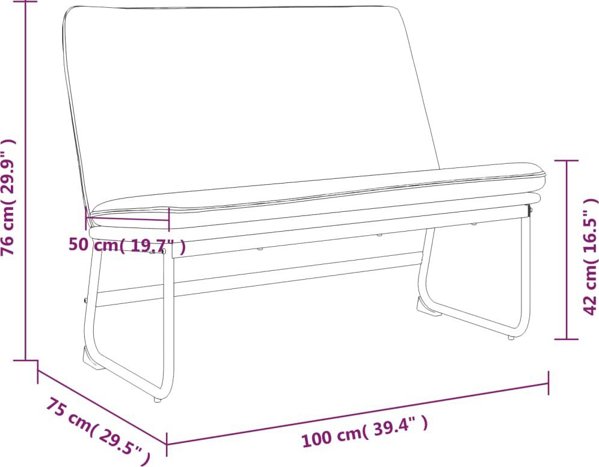 vidaXL πάγκος σκούρο γκρι, 100x75x76 cm, με υφασμάτινη επένδυση