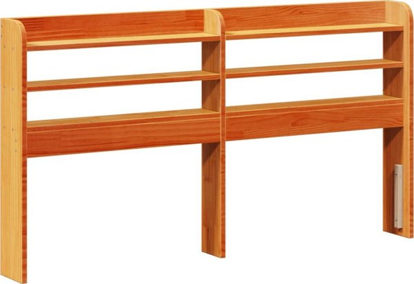 vidaXL Rama lozka χωρίς στρώμα, κεχριμπαρένιο καφέ 75x190 εκ., πεύκο