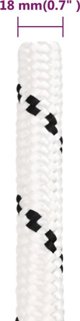 vidaXL Πλεγμένο ναυτικό σχοινί, λευκό, 18 mm x 25 m, πολυεστέρας