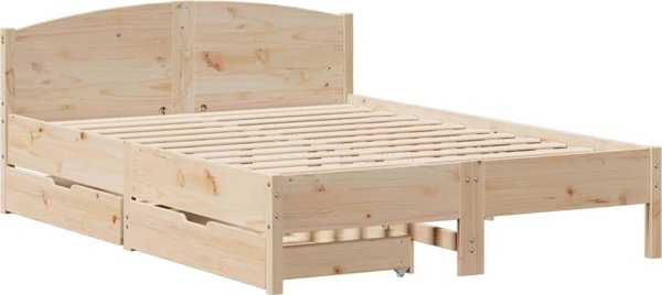 vidaXL Πλαίσιο κρεβατιού χωρίς στρώμα, 150x200 εκ., μασίφ πεύκο