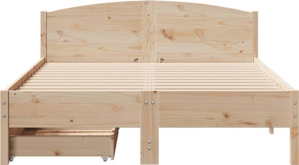 vidaXL Πλαίσιο κρεβατιού χωρίς στρώμα, 150x200 εκ., μασίφ πεύκο