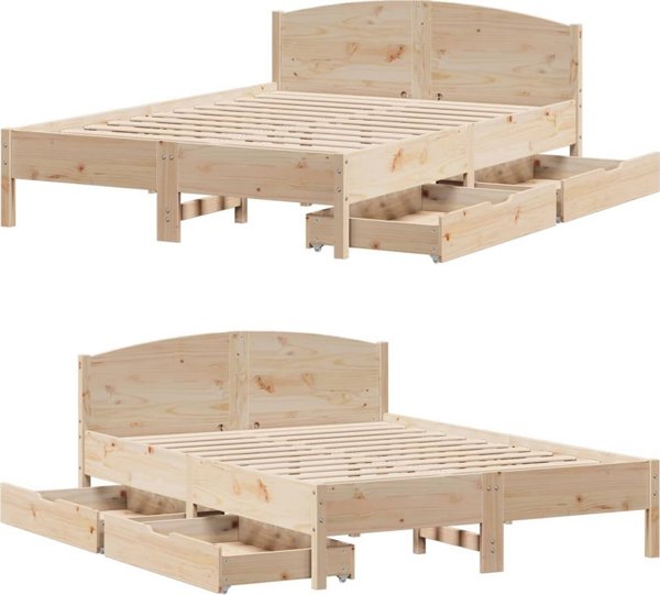 vidaXL Πλαίσιο κρεβατιού χωρίς στρώμα, 150x200 εκ., μασίφ πεύκο