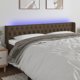 vidaXL Ζαγλώκ κρεβατιού με LED, σκούρο καφέ, 203x16x78/88 cm, ύφασμα