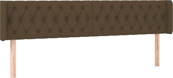 vidaXL Ζαγλώκ κρεβατιού με LED, σκούρο καφέ, 203x16x78/88 cm, ύφασμα