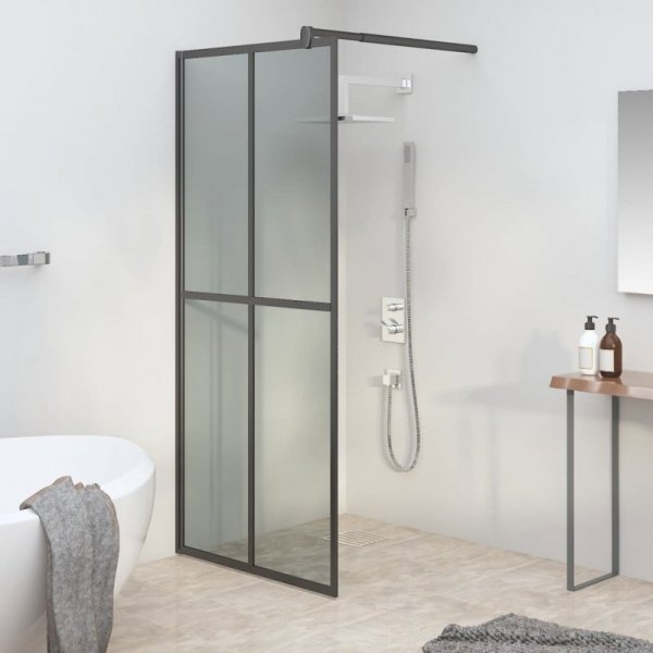 vidaXL Διαχωριστικό ντους, 90x195 cm, σκουρόχρωμο σκληρυμένο γυαλί