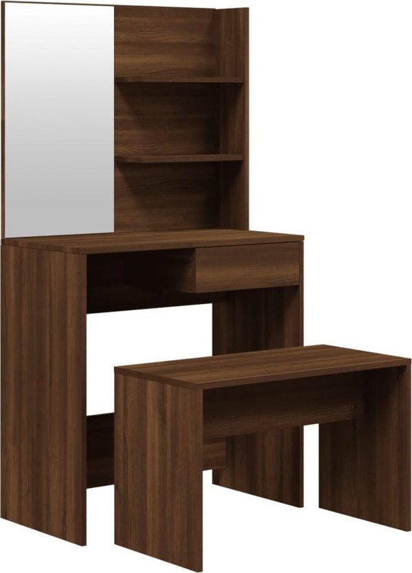vidaXL Σετ με τουαλέτα, καρυδί δρυς, 74,5x40x141 εκ