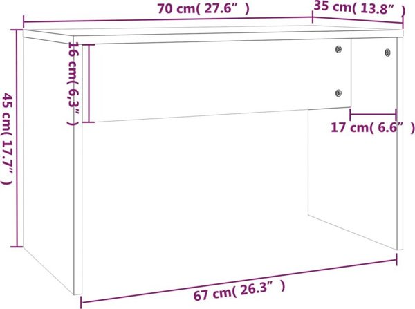 vidaXL Σετ με τουαλέτα, καρυδί δρυς, 74,5x40x141 εκ