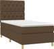 vidaXL Κρεβάτι continental με στρώμα, καφέ, 80x200 cm, ύφασμα