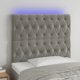 vidaXL Zaglowek do lozkou me LED, fosforysmenos gkri, 90x7x118/128 cm, aksamit