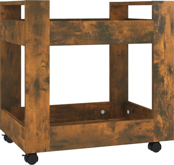 vidaXL Ράφι κάτω από γραφείο, καπνισμένο δρύς, 60x45x60 cm