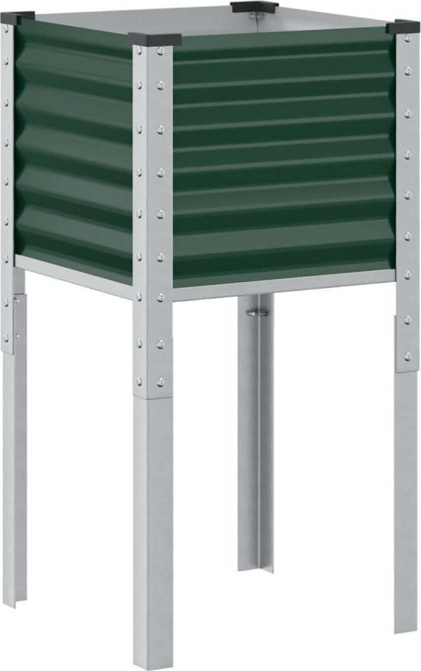 vidaXL vidaXL Donica ogrodowa, zielona, 45x45x88 cm, stal