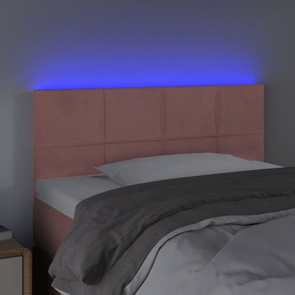 vidaXL Ζαγλώωκ Κρεβατιού με LED Ροζ 80x5x78/88 εκ Βελούδο