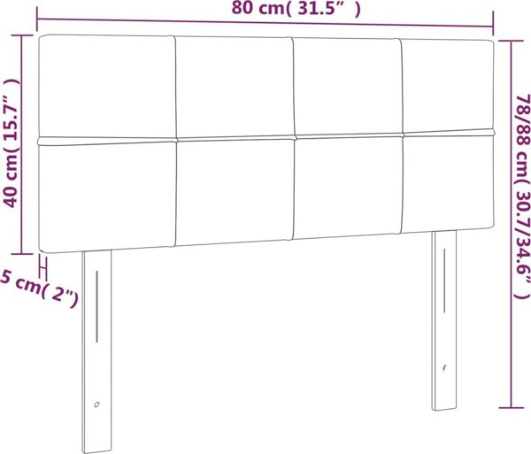 vidaXL Ζαγλώωκ Κρεβατιού με LED Ροζ 80x5x78/88 εκ Βελούδο