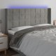 vidaXL Ζαγκλώφκι κρεβατιού με LED, ανοιχτό γκρι, 203x16x118/128 εκ, βελούδο