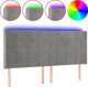 vidaXL Ζαγκλώφκι κρεβατιού με LED, ανοιχτό γκρι, 203x16x118/128 εκ, βελούδο