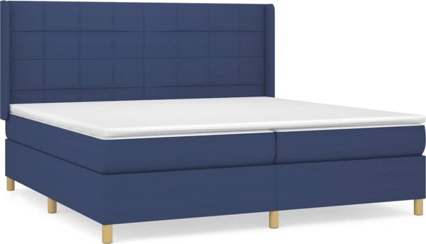 vidaXL Λύκνο Συνεχόμενο με Στρώμα, Μπλε, ύφασμα 200x200 cm