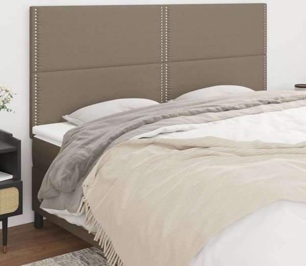 vidaXL Κεφαλάδες κρεβατιού, σετ 4 τεμ., taupe, 90x5x78/88 cm, ύφασμα