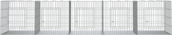 vidaXL Kleatka dla krolika, 5 paneli, 273x79x54cm, galwanizowane zelazo