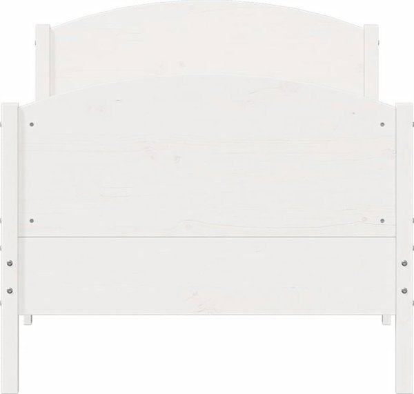 vidaXL Rama κρεβατιού χωρίς στρώμα, λευκή, 100x200 cm, μασίφ πεύκο