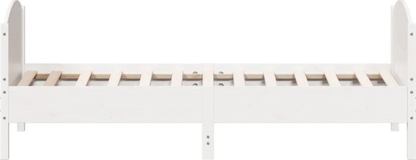 vidaXL Rama κρεβατιού χωρίς στρώμα, λευκή, 100x200 cm, μασίφ πεύκο