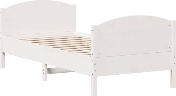 vidaXL Rama κρεβατιού χωρίς στρώμα, λευκή, 100x200 cm, μασίφ πεύκο
