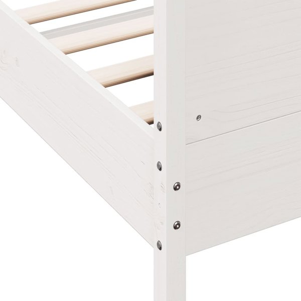 vidaXL Rama κρεβατιού χωρίς στρώμα, λευκή, 100x200 cm, μασίφ πεύκο
