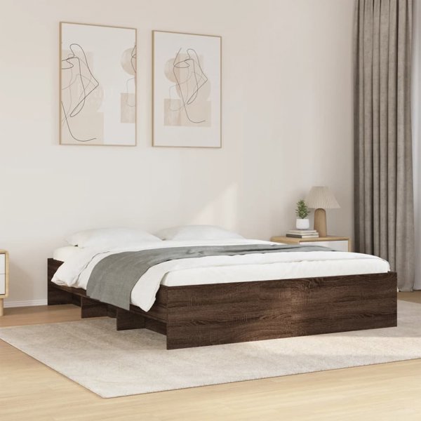 vidaXL Κρεβάτι χωρίς στρώμα καφέ δρυς 150x200 cm