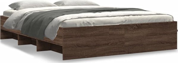 vidaXL Κρεβάτι χωρίς στρώμα καφέ δρυς 150x200 cm