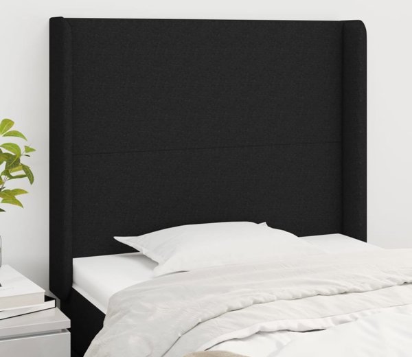 vidaXL Zaglowek uszak, svart, 93x16x118/128 cm, tkanina