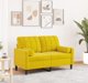 vidaXL 2-osobowa sofa zolty aksamit 120 cm z poduszkami